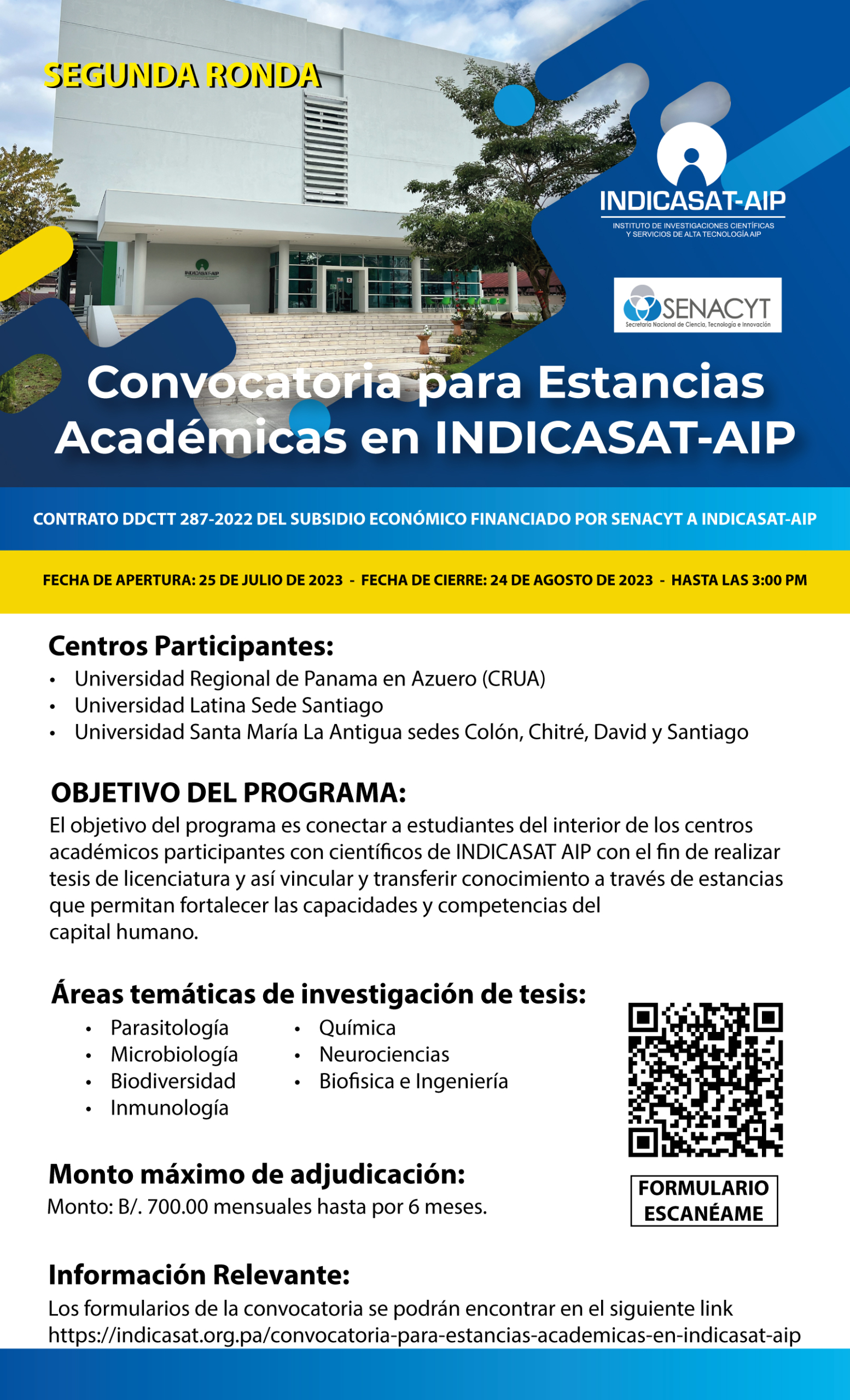 Modalidad Estancia Académica INDICASAT
